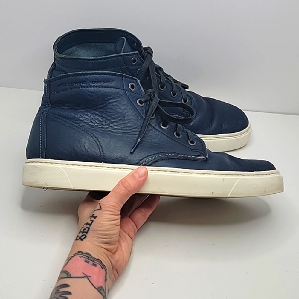 Wolverine | Navy blue leather chukka boots | MENS 10 - Picture 1 of 10